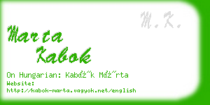 marta kabok business card